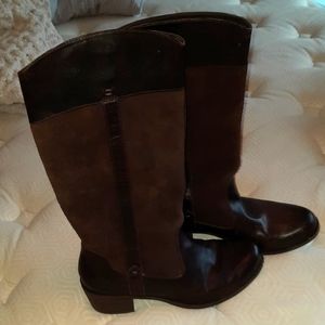 Size 8.5 brown leather mid calf Ugg boots